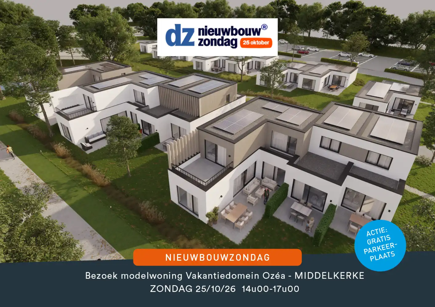 Nieuwbouwproject met vakantiewoningen en appartementen in een groene omgeving. foto {{pictureIndex}}