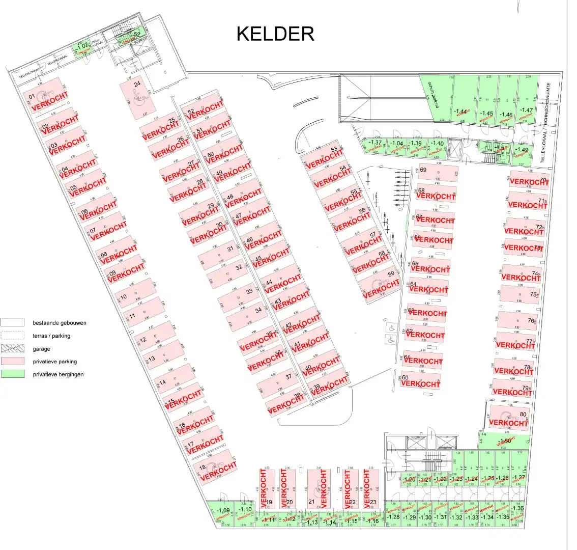Autostandplaats in parkeerkelder foto 2
