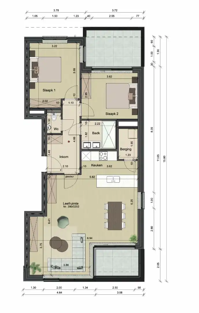 Nieuwbouwappartement met garage te Sint-Michiels foto 9