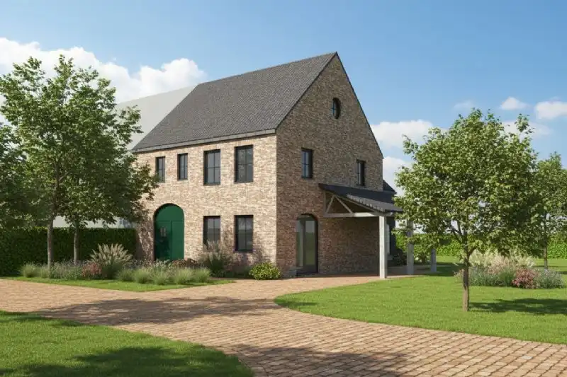 Nieuw te bouwen halfopen woning te Harelbeke. foto {{pictureIndex}}