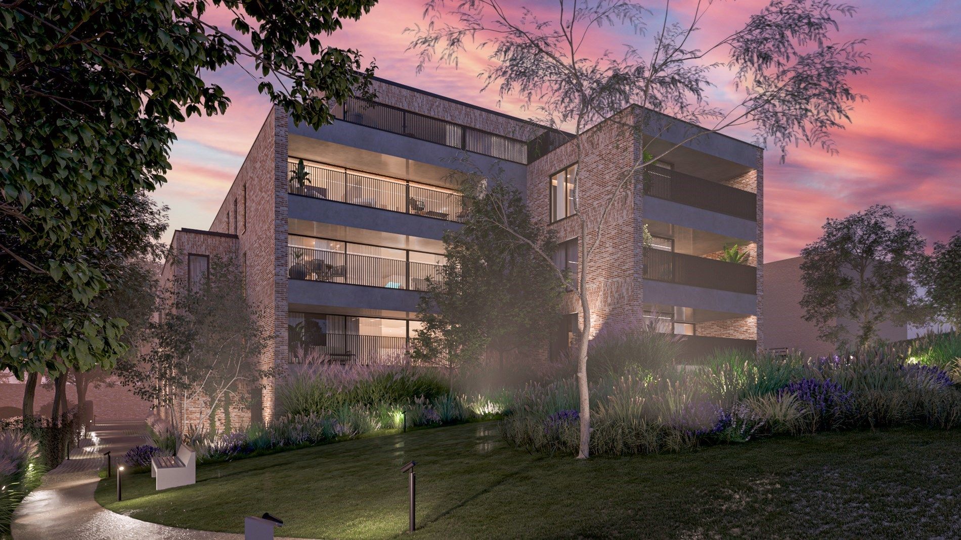 Nieuwbouwappartement op de 2de verdieping met 2 slaapkamers en ruim terras uitgevend op het groene Mottepark, in res. De Motte, vlakbij het centrum van Hoeselt foto 4