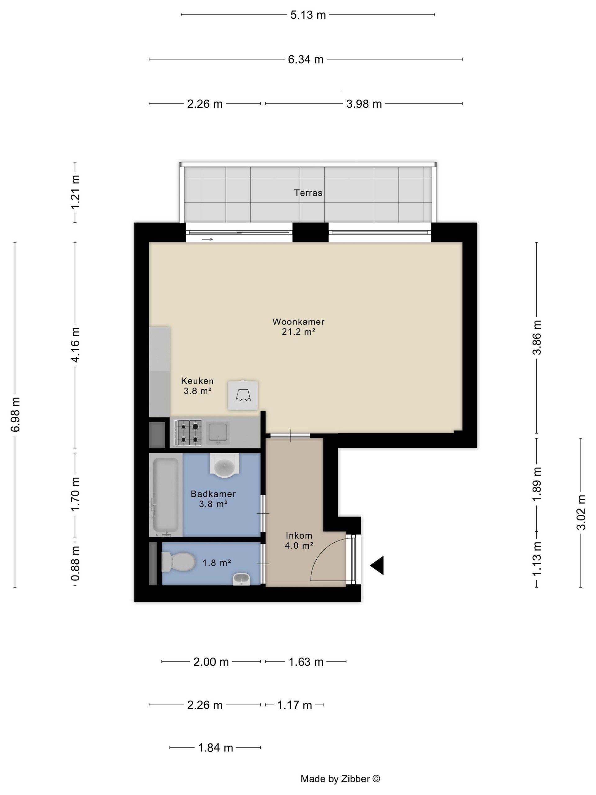 Centraal en rustig gelegen studio nabij het Sint-Katarinaplein. foto 11