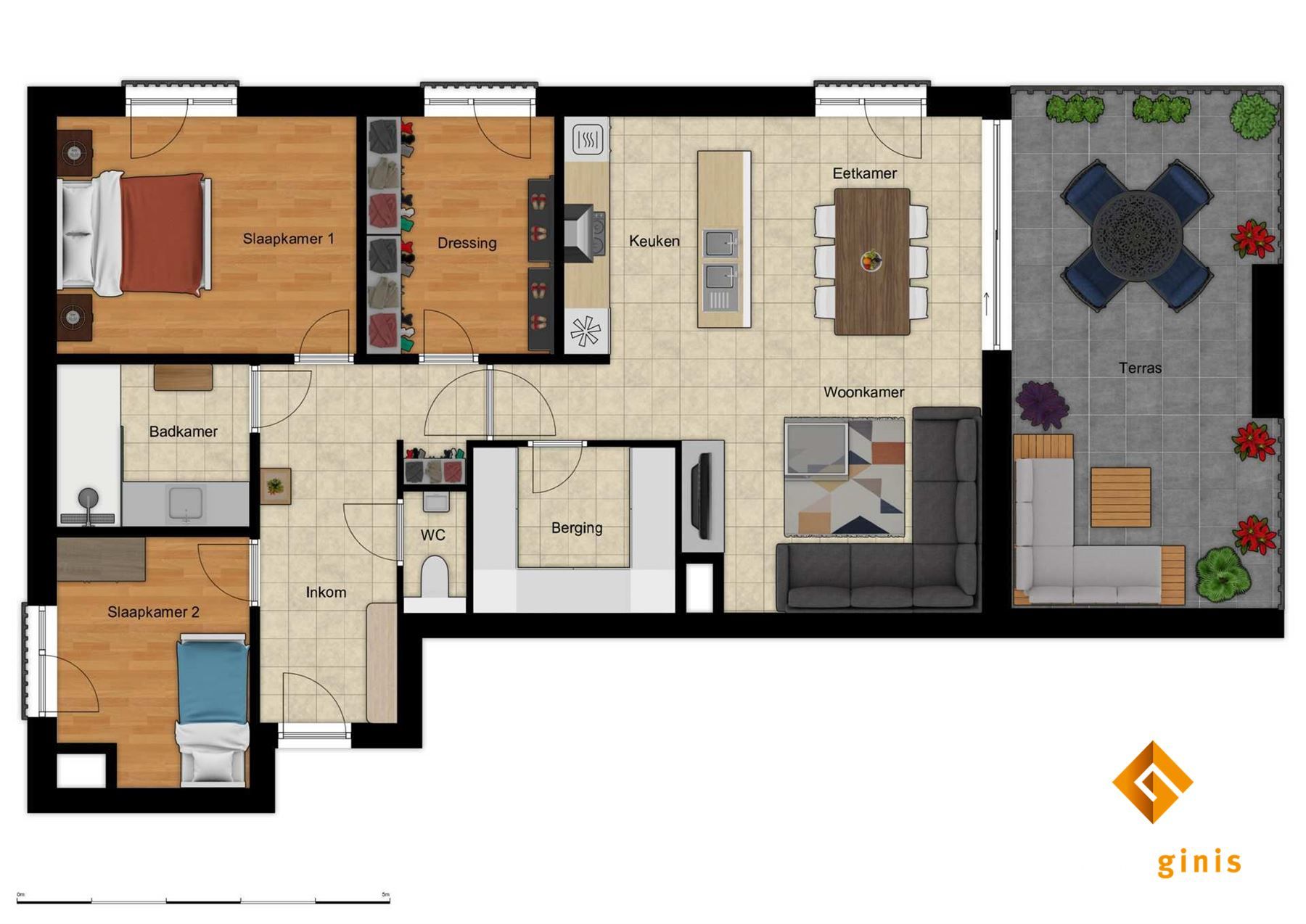 Luxueus 3-slaapkamerappartement met zéér ruim terras, gelegen op de 2e verdieping. foto 22