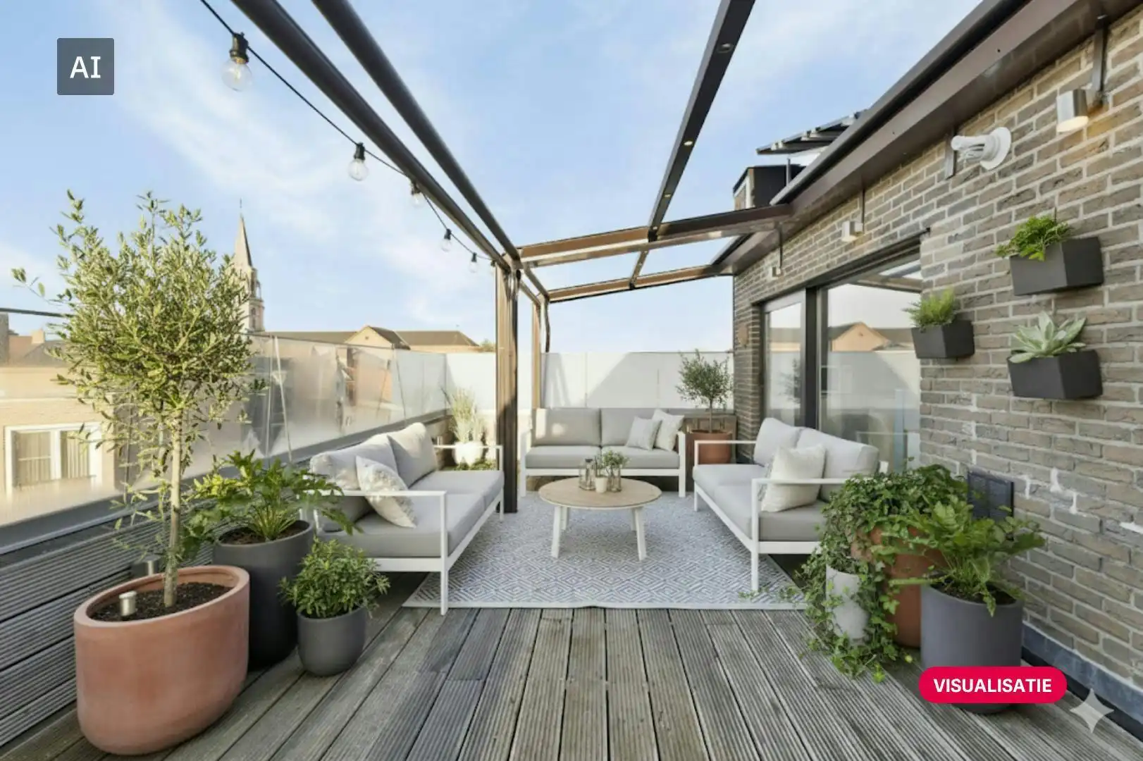 Dakstudio (47m²) met 2 terrassen in Roeselare te koop. foto 2