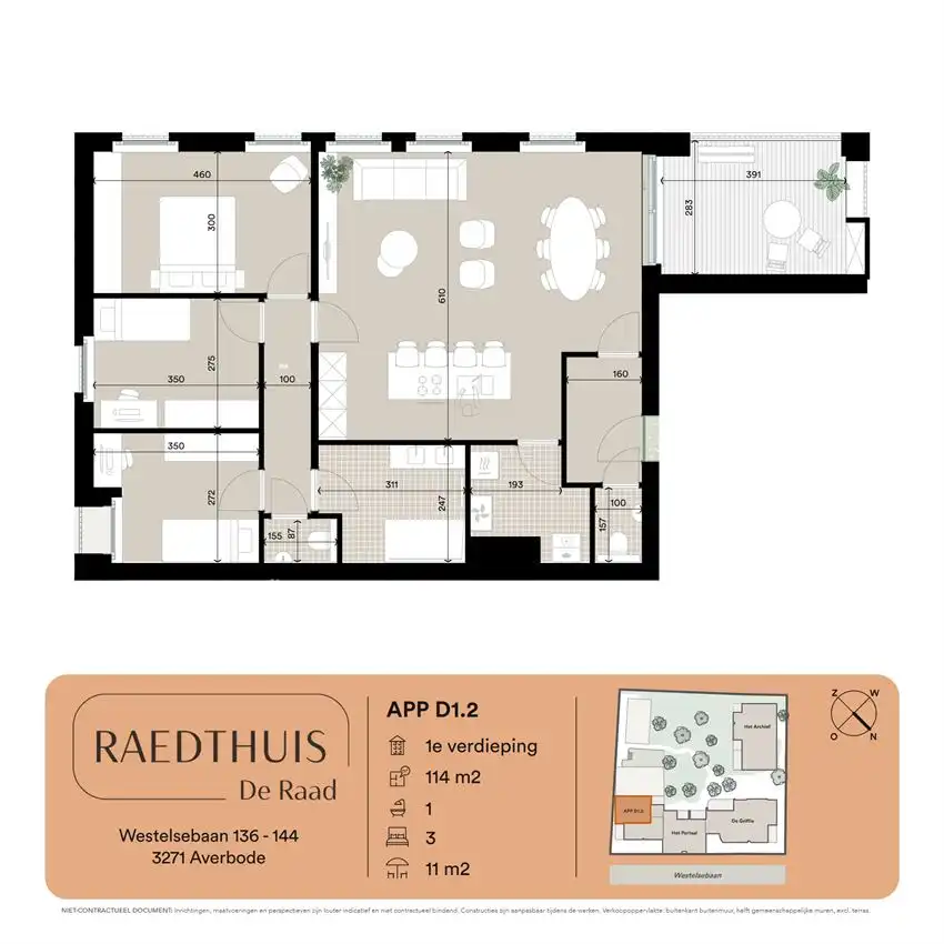 Ruim 3slk appartement met overdekt terras foto 3