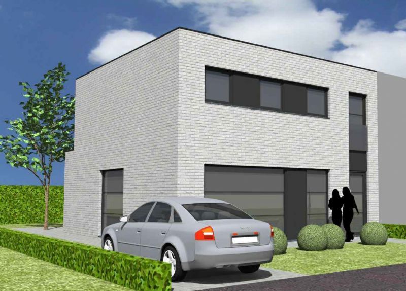 Nieuw te bouwen halfopen woning met vrije keuze van architectuur te Harelbeke. foto {{pictureIndex}}