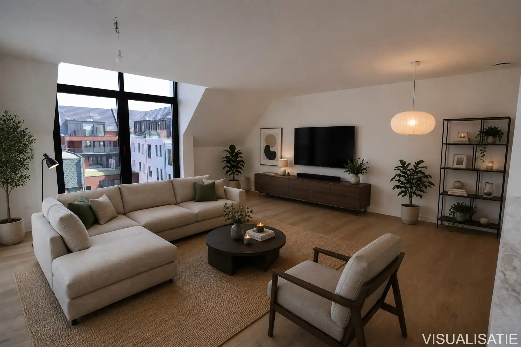 De Tram B3.2 - Duplex penthouse van 166,50m² op de 3de verdieping met 2 slaapkamers en terras. foto 3