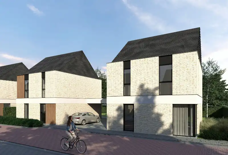 Moderne open bebouwing in groene wijk te Ertvelde foto {{pictureIndex}}