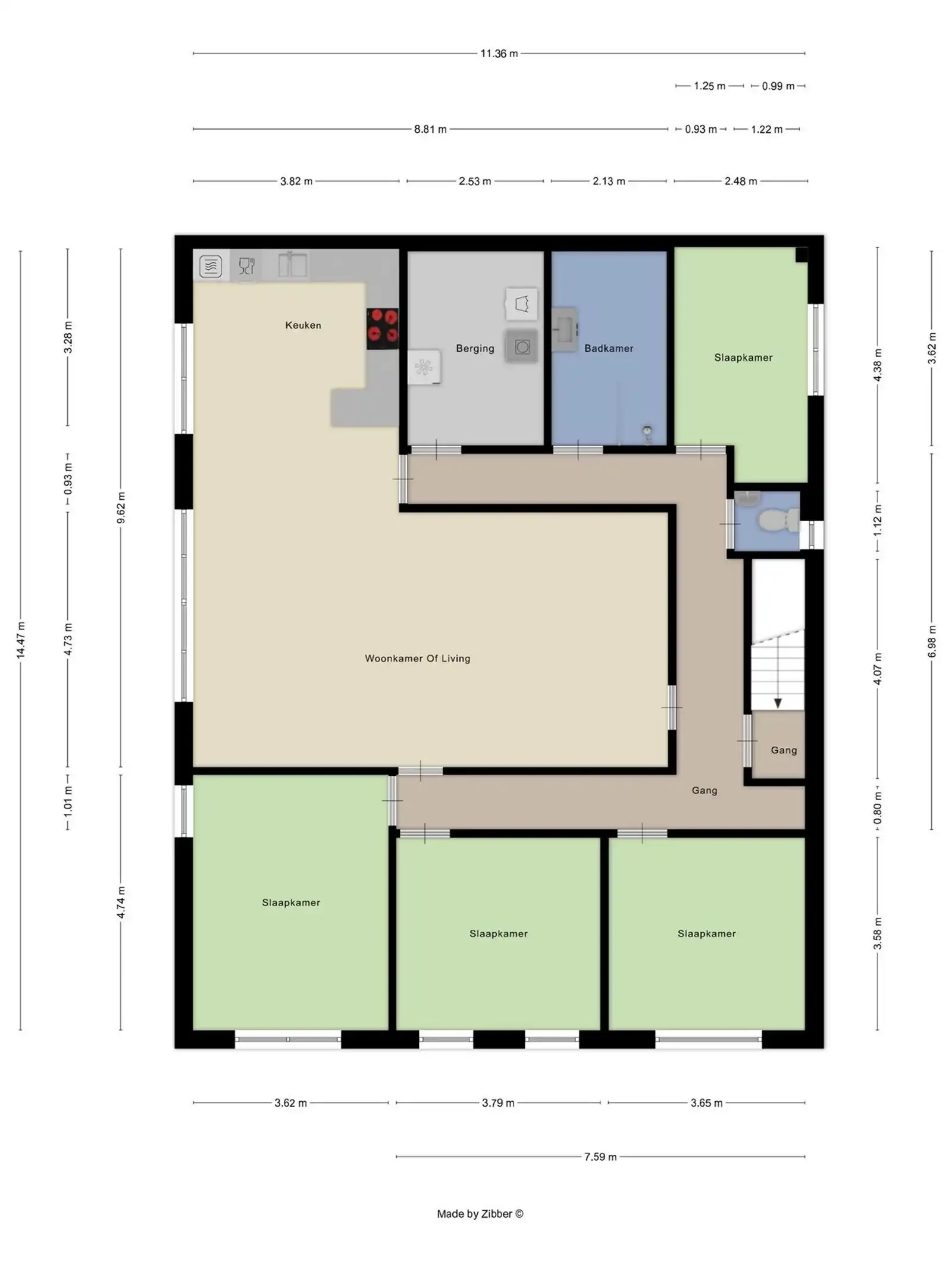 Ruim appartement met 4 slaapkamers te koop foto 3