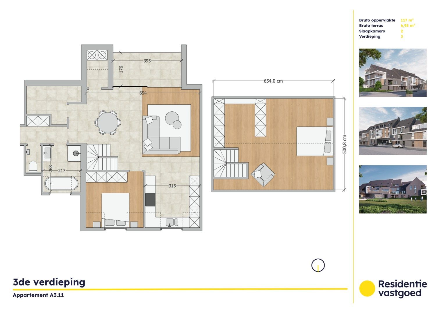 Kwalitatief 2-slaapkamerappartement op de derde verdieping in Residentie Soetkin foto {{pictureIndex}}