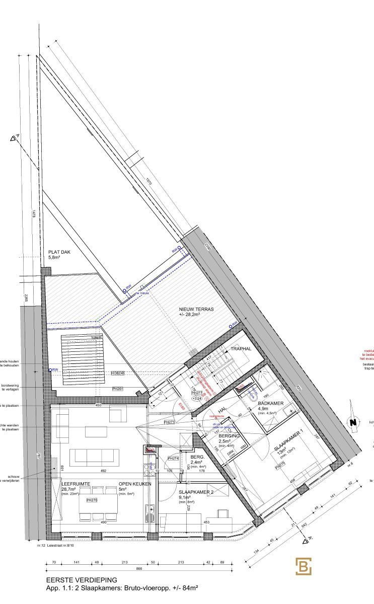 Ruim appartement met 2 slaapkamers en terras in Mechelen foto 12
