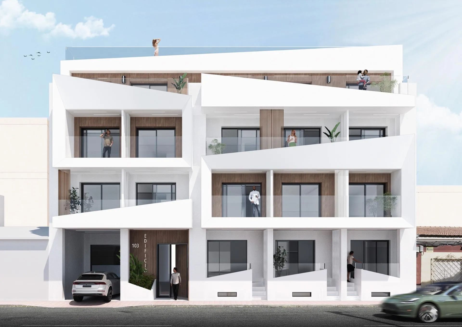 Wonen op 250 meter van het strand: luxe appartementen met zeezicht en zonovergoten terras in Torrevieja foto {{pictureIndex}}