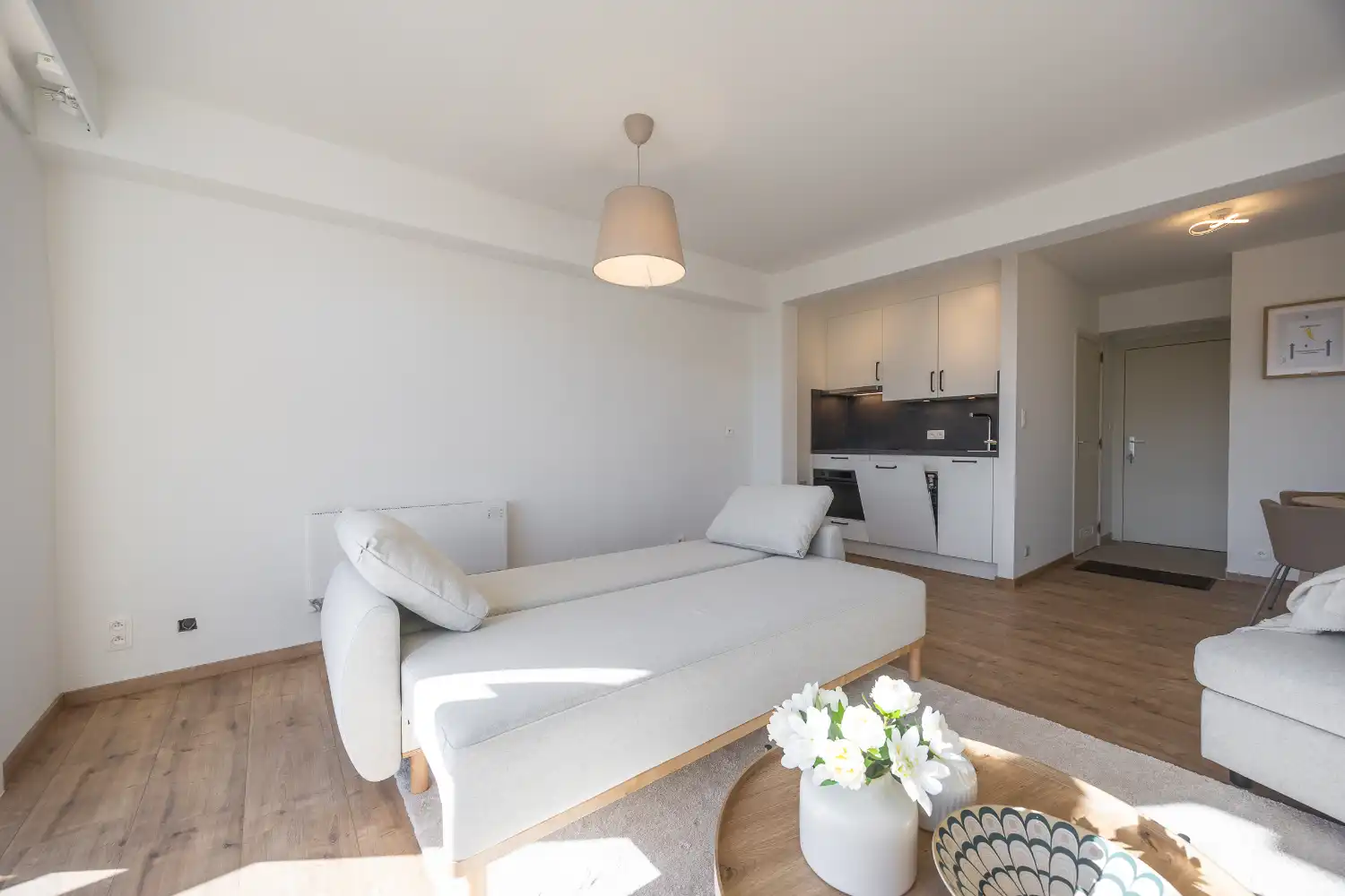 Lichtrijke studio met zuidgericht terras op de zeedijk van Middelkerke te koop foto 7