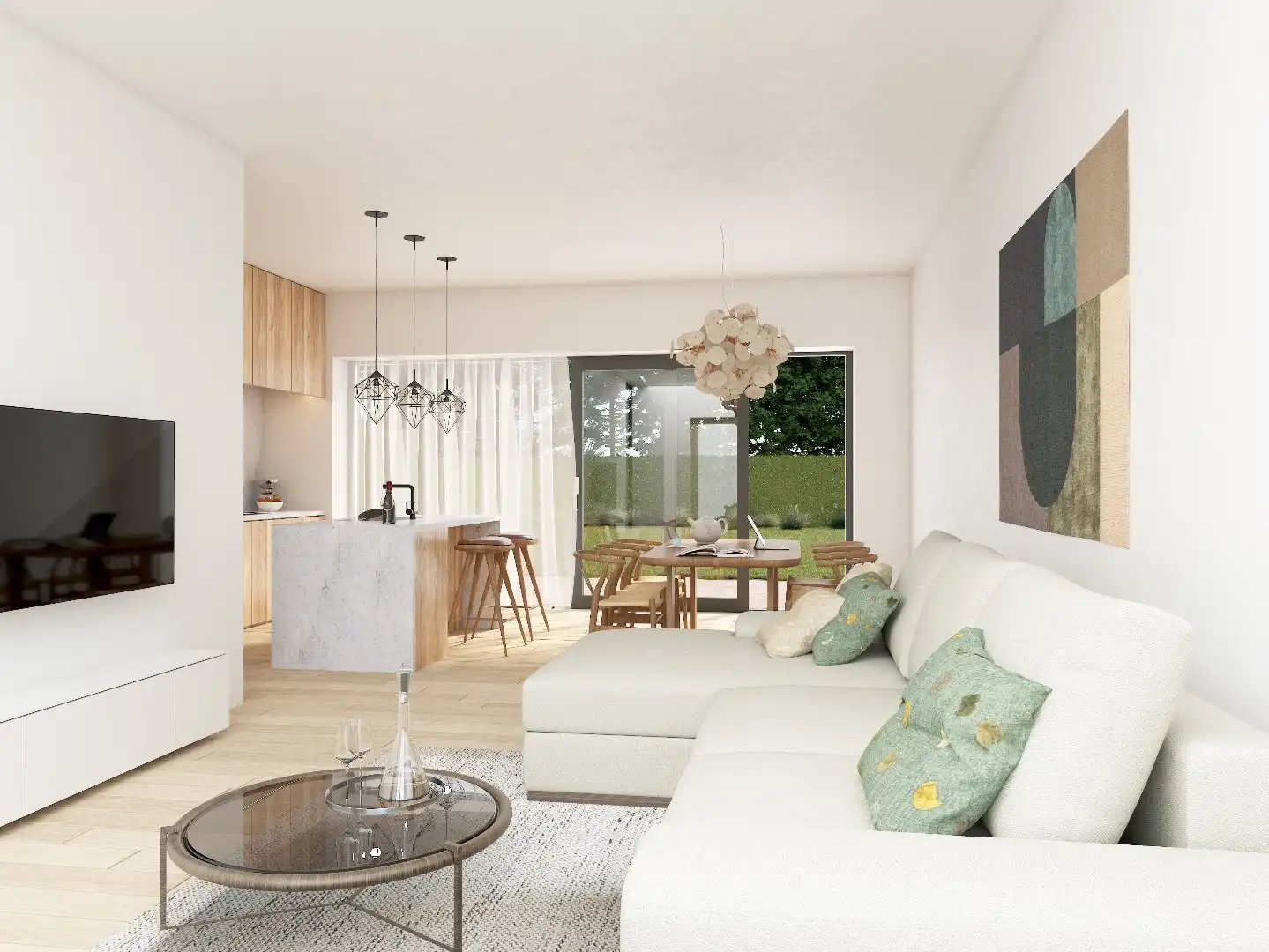 Nieuwbouwwoning met 3 slk op kleinschalig woonerf in groene omgeving nabij Brugge foto 3