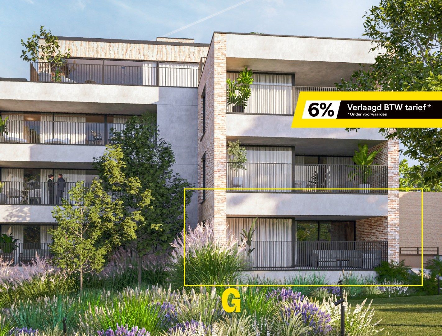 Nieuwbouwappartement met 2 slaapkamers en ruim terras uitgevend op het groene Mottepark, in res. De Motte, vlakbij het centrum van Hoeselt foto {{pictureIndex}}