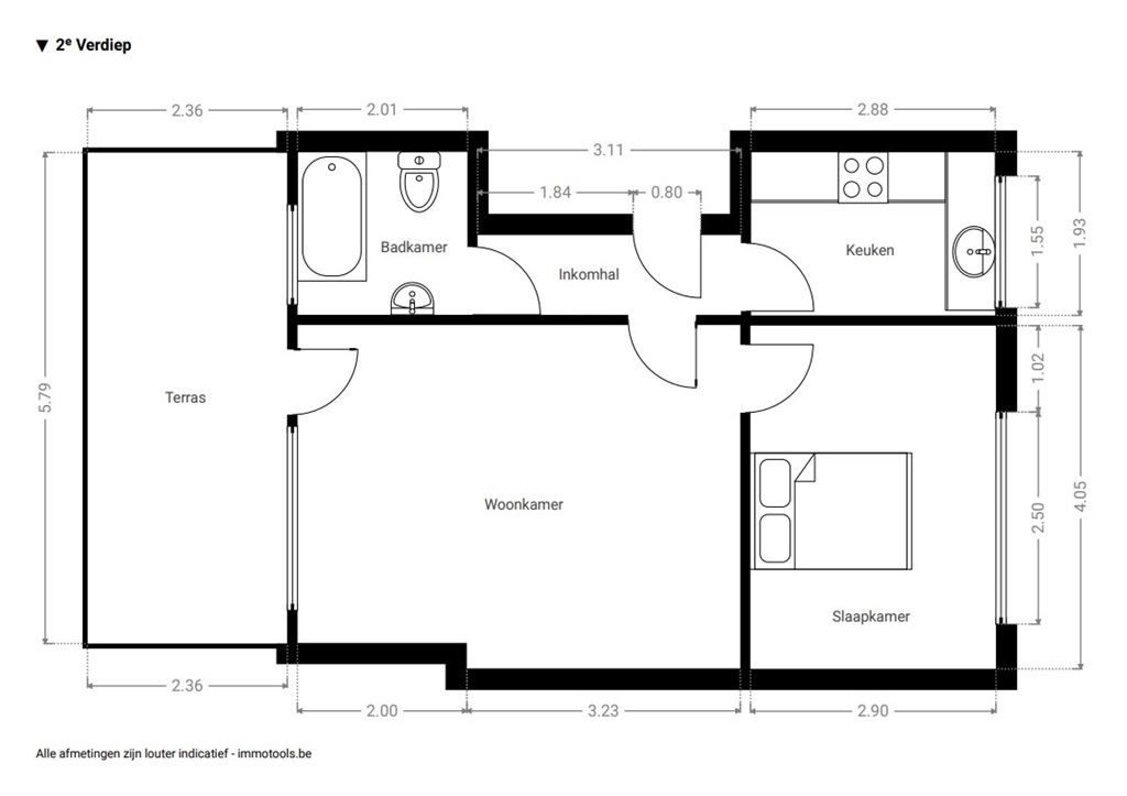 Op te frissen appartement met groot zonnig terras  foto 13