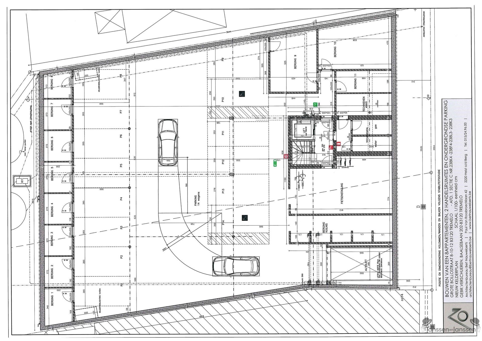 Ondergrondse garage staanplaats in residentie Louis in de winkelstraat van Tremelo. foto 2