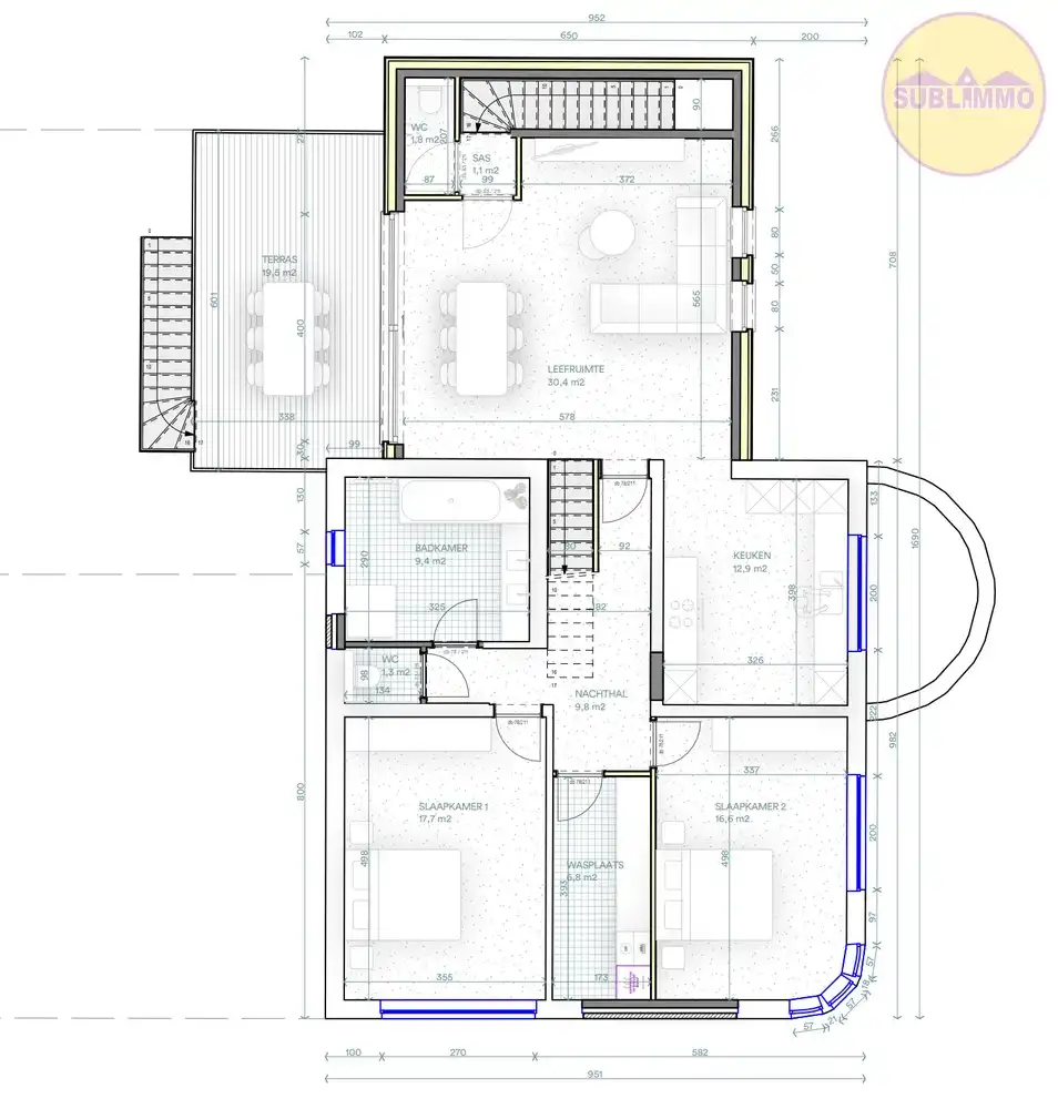 Ruim en energiezuinig duplexappartement met 3 slaapkamers en grote tuin in Veerle-Laakdal foto 9