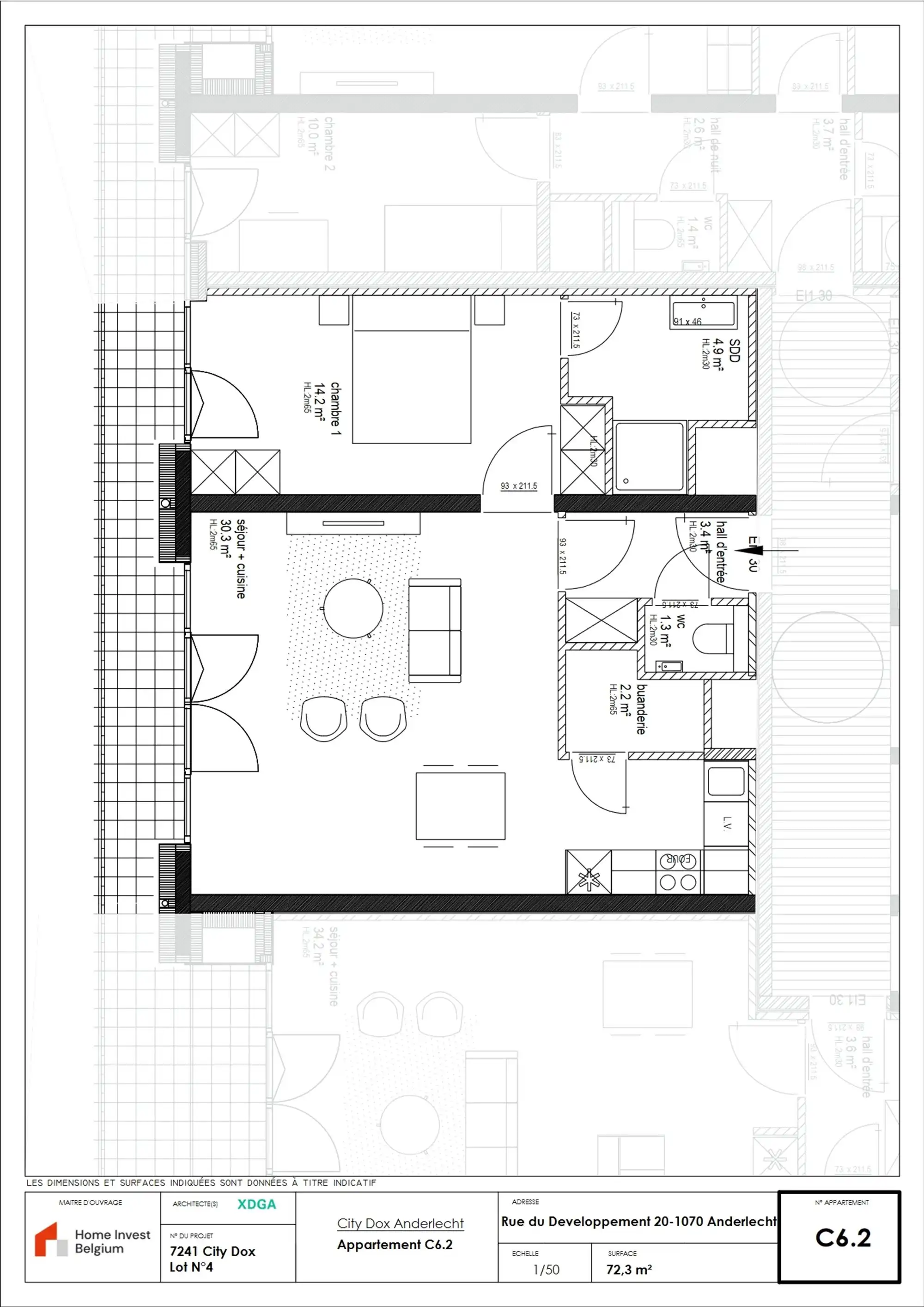 Nieuwbouw 1 slaapkamerappartement foto 22