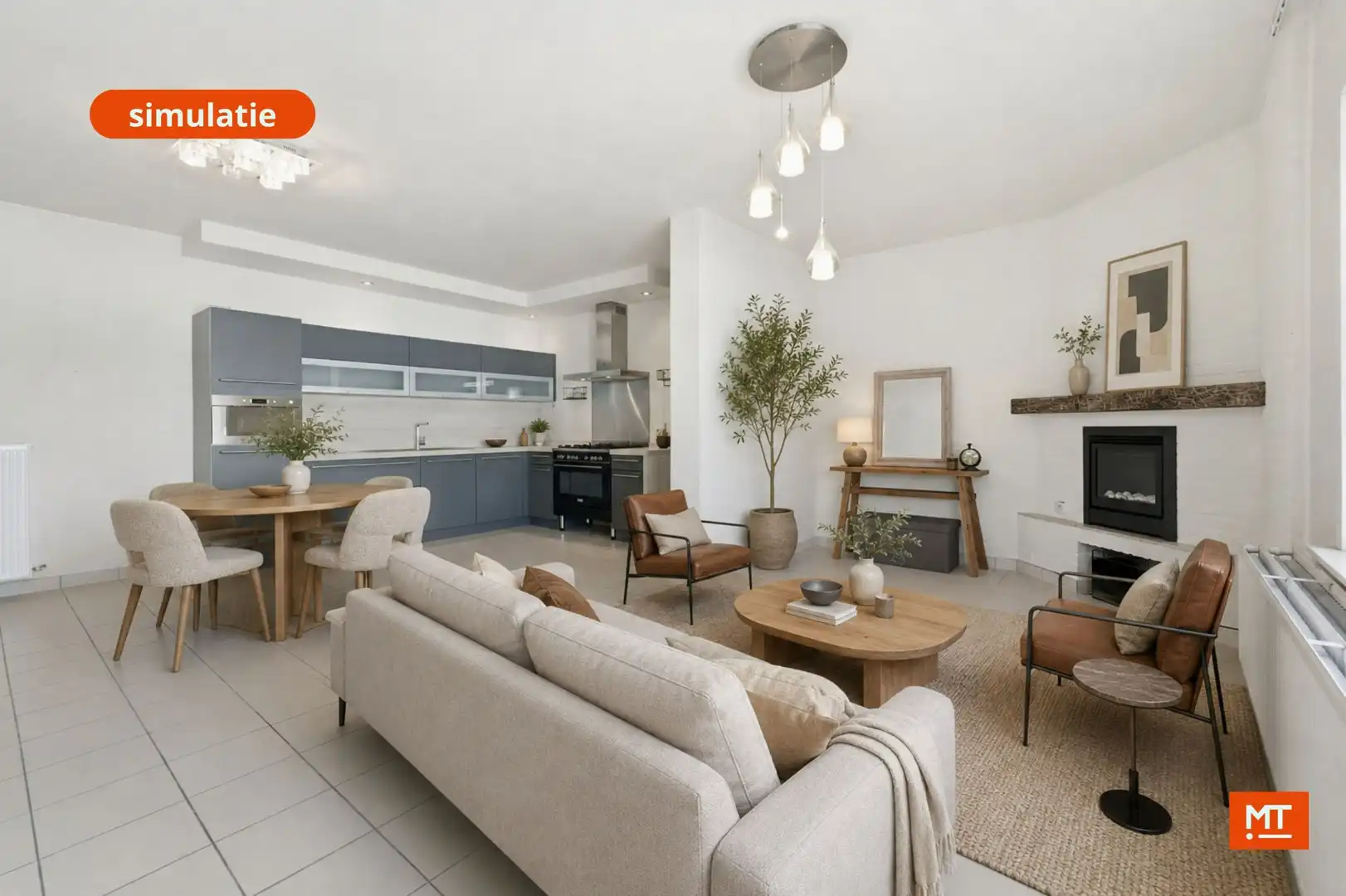 Gelijkvloers twee-slaapkamerappartement met garage te koop in het centrum van Langemark foto {{pictureIndex}}