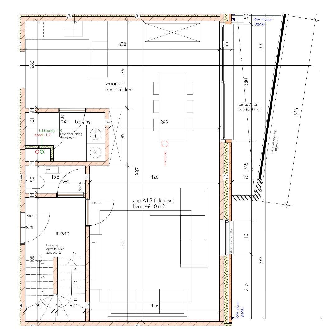 Duplex-appartement op de 1e en 2e verdieping (1.3)  van 146,10m² met 3 slaapkamers en terras van 8,04m² foto 20