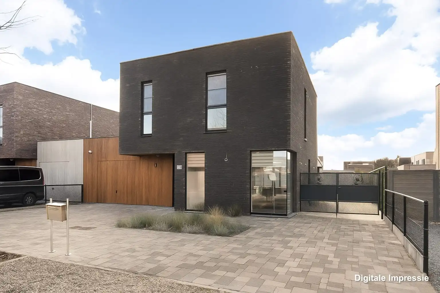 Duurzame gezinswoning met hedendaags energiecomfort, 3 slpk, ruim terras, tuin en achterliggende garage,. foto {{pictureIndex}}