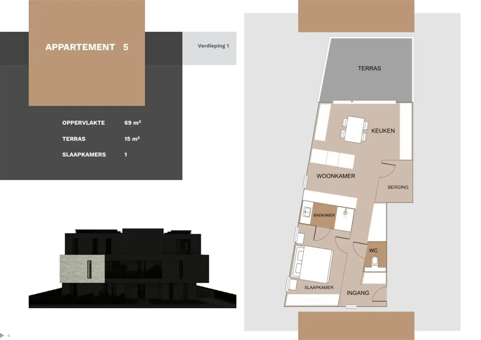 TE KOOP: Nieuwbouwappartement met 1 slaapkamer in Paal! foto 2