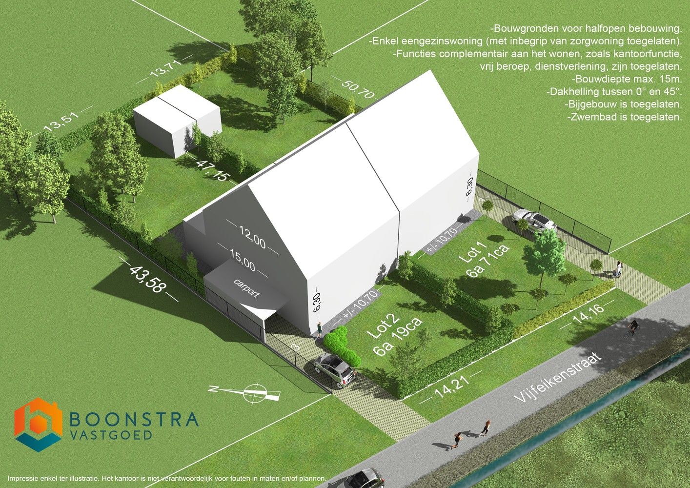 Bouwgrond van 619 m² voor halfopen bebouwing te Tildonk foto {{pictureIndex}}