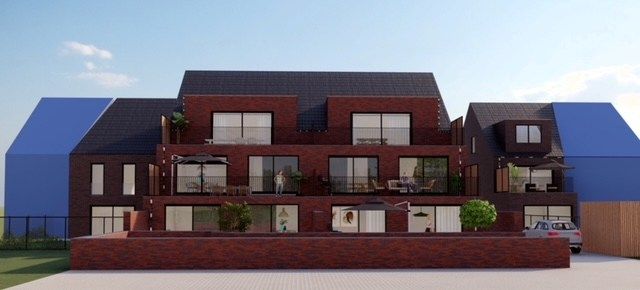 Gelijkvloersapp. met 2 slpks, kantoorruimte en autostaanplaats foto 5