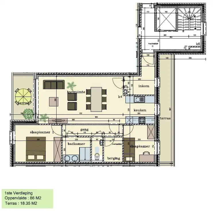 Appartement met 2 slaapkamers en garagebox te Westrozebeke foto 12