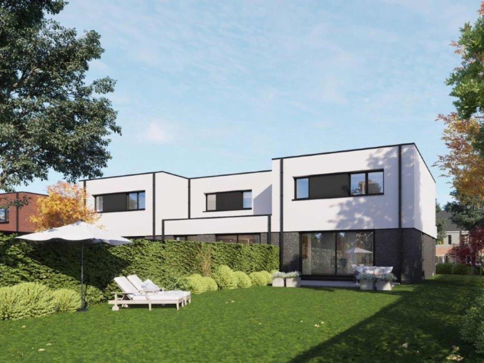 Tijdloze wit/zwarte moderne BEN villa met groen uitzicht foto 2