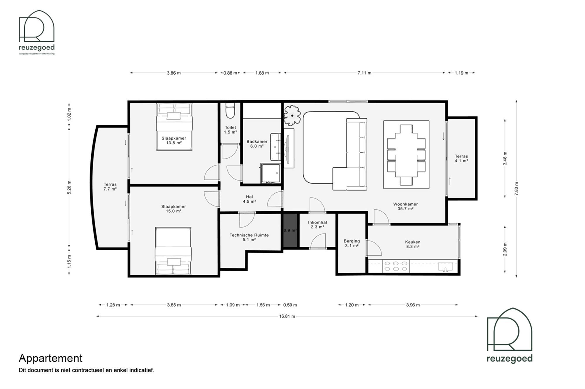 Licht en verzorgd appartement met 2 slaapkamers nabij de vernieuwde Heyvaertsite foto 25