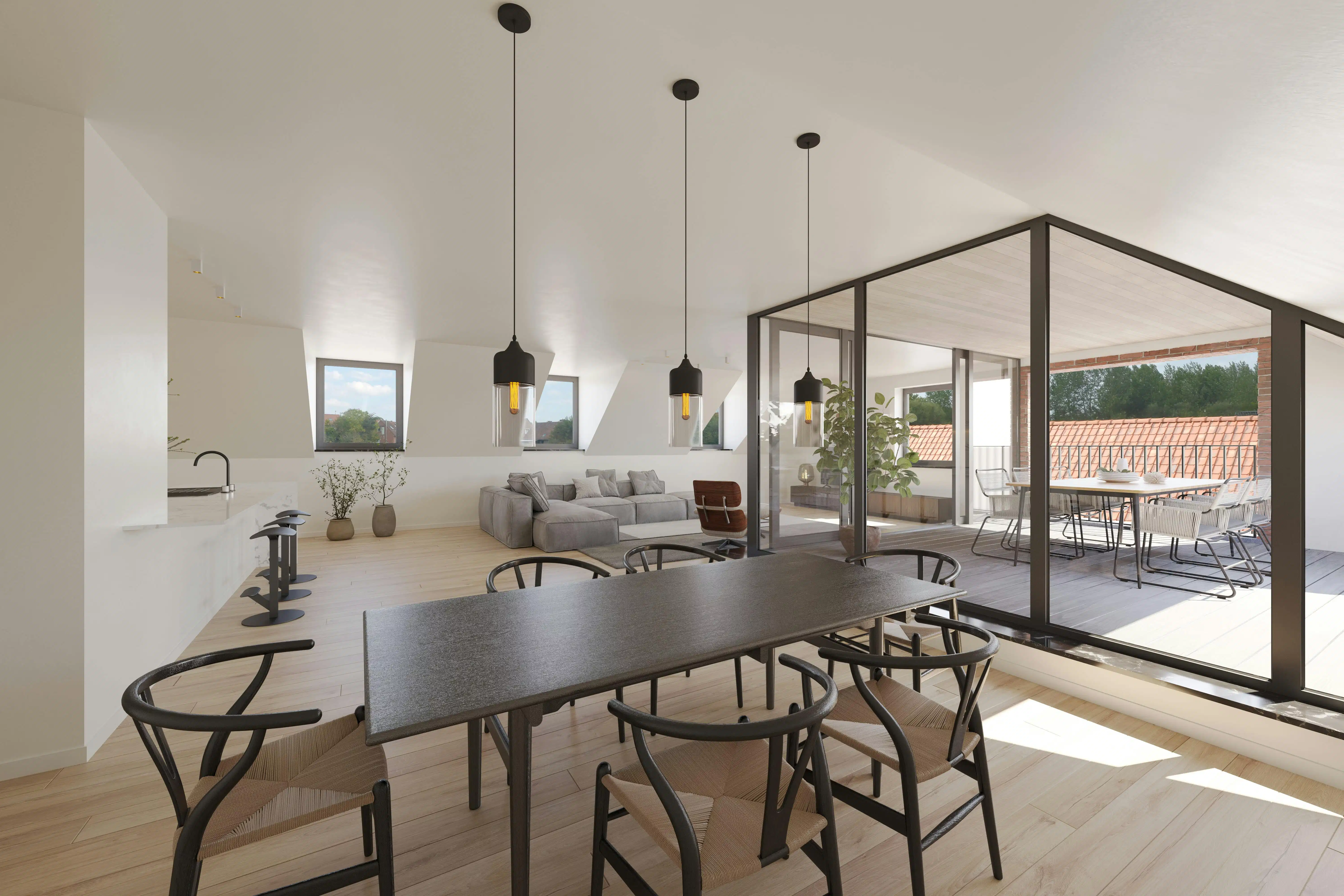 Unieke casco loft (237 m²) met terras in St-Martens-Bodegem foto 11