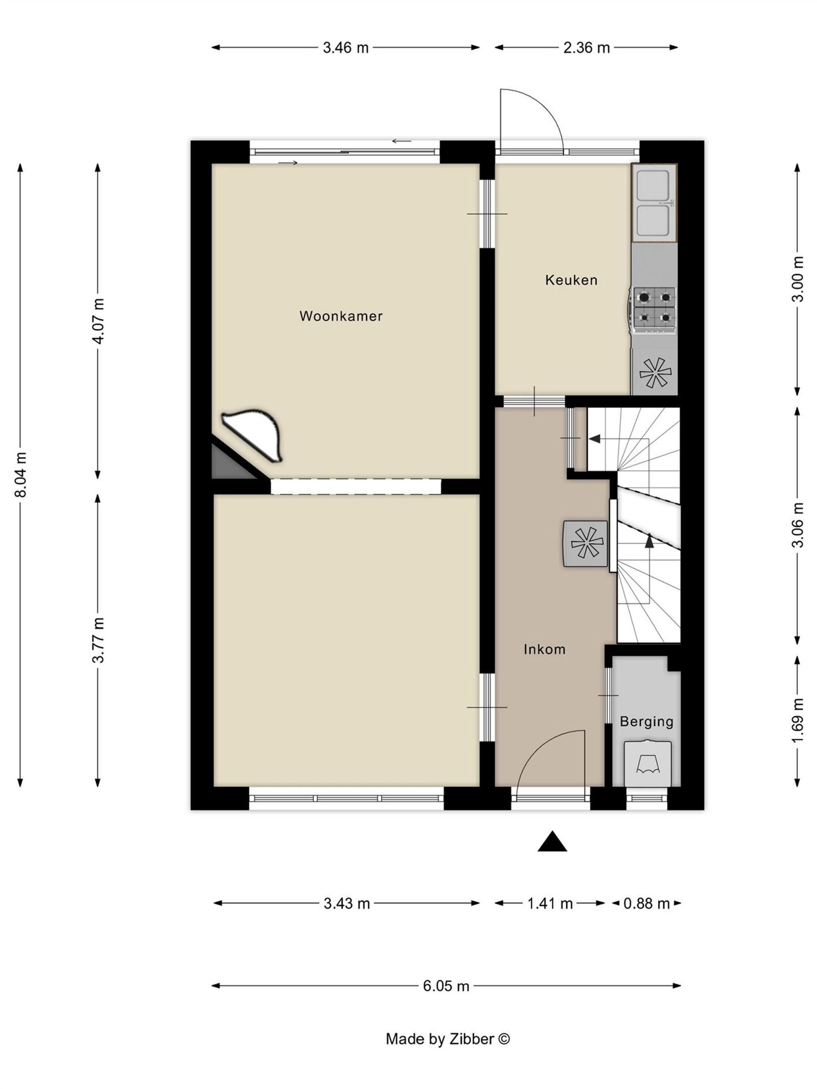 3-gevel woning (9a59ca) met 3 slaapkamers in zeer rustige straat  foto 2