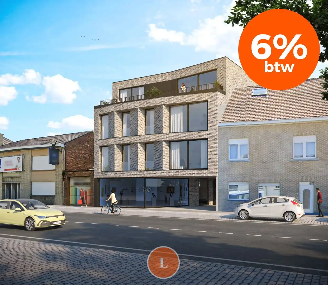 Nieuwbouw appartement met terras en autostaanplaats – eerste verdieping foto {{pictureIndex}}