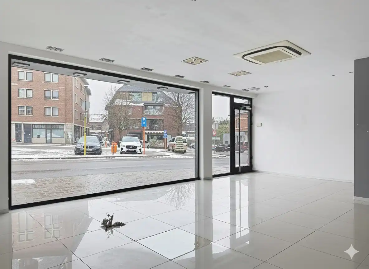 Strategisch handelspand (180 m²) op toplocatie in centrum Wolvertem foto {{pictureIndex}}