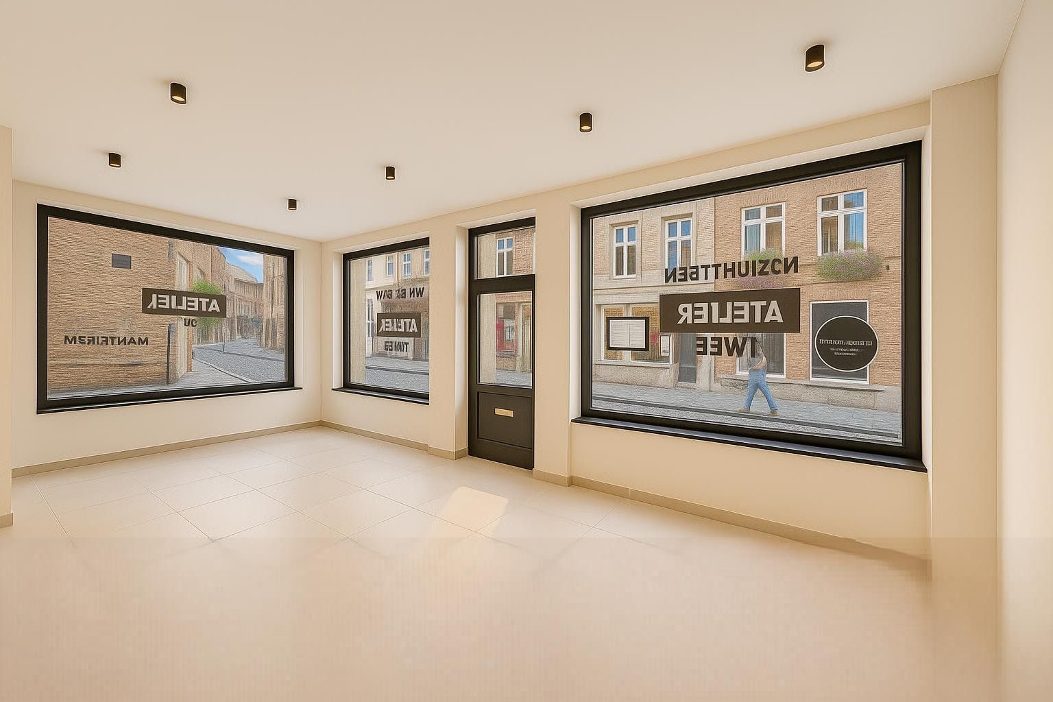 Volledige gerenoveerde (°2025) HANDELSRUIMTE (120m²) met veel lichtinval op hoekligging in het historisch centrum van Brugge. foto 3