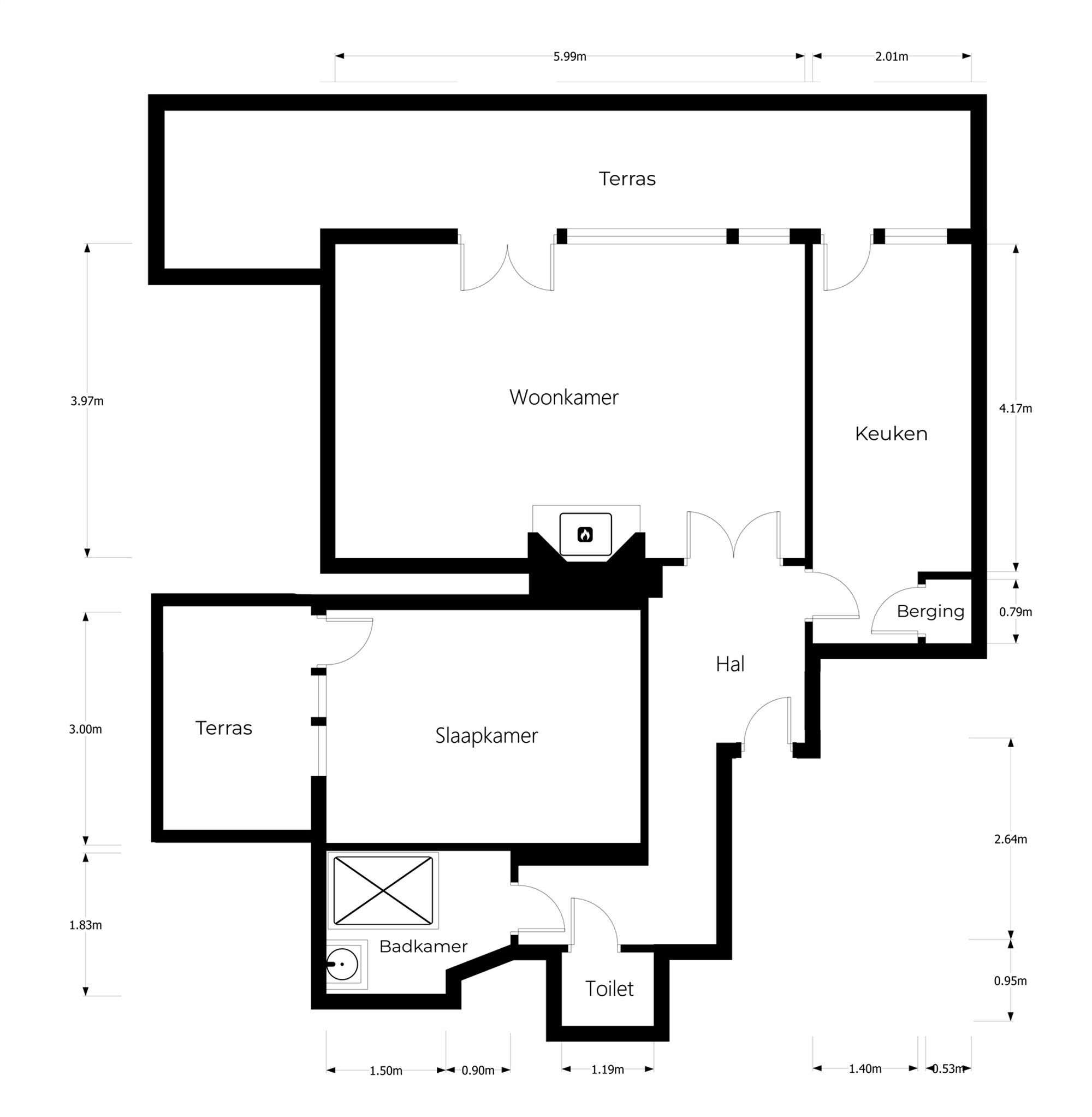 INSTAPKLAAR EN VERNIEUWD 1 SLAAPKAMER APPARTEMENT OP WANDELAFSTAND VAN HET CENTRUM foto 23