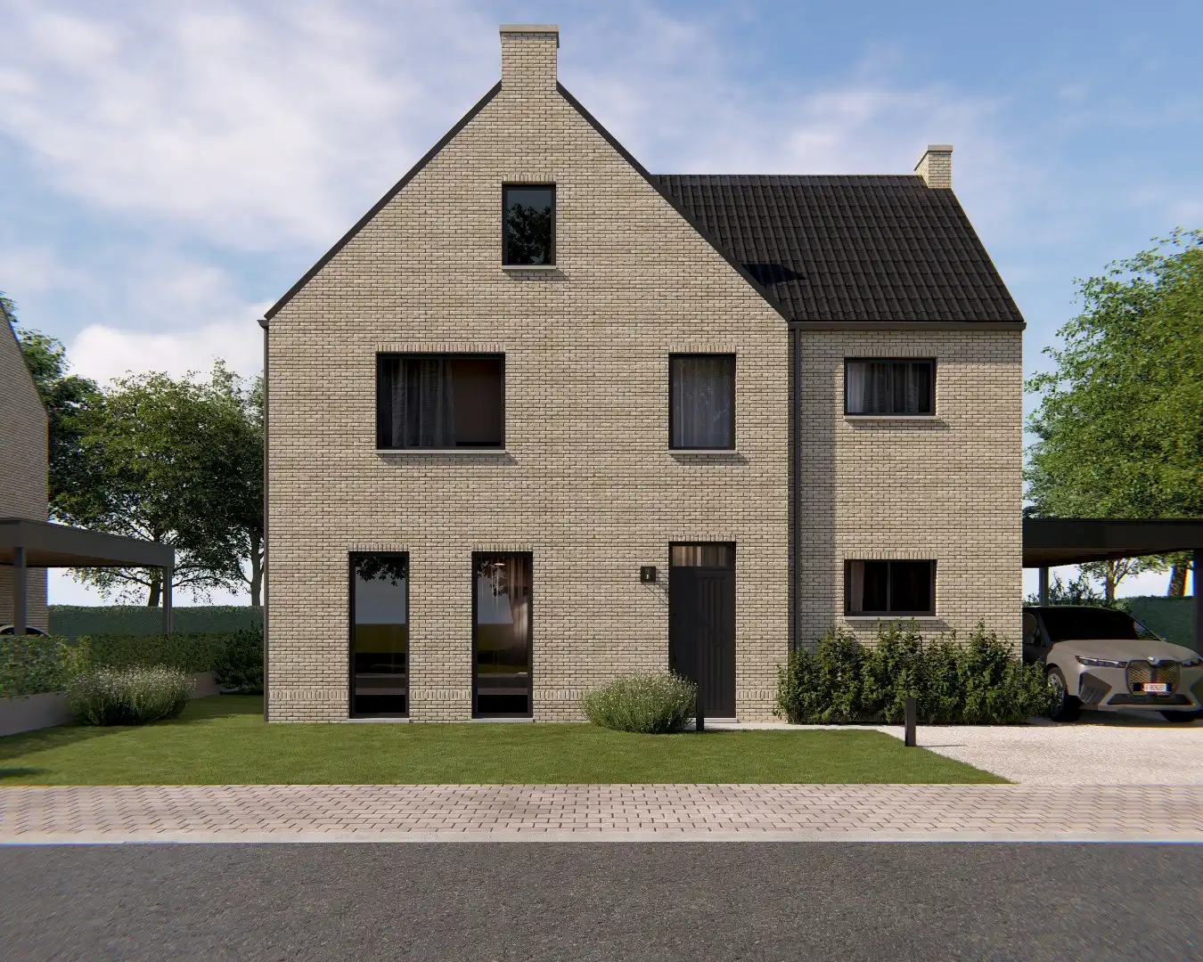 Vrijstaande Bijna Energie Neutrale nieuwbouwwoning op een perceel van 6are op een rustige locatie te Voorshoven, Neeroeteren!  foto 2