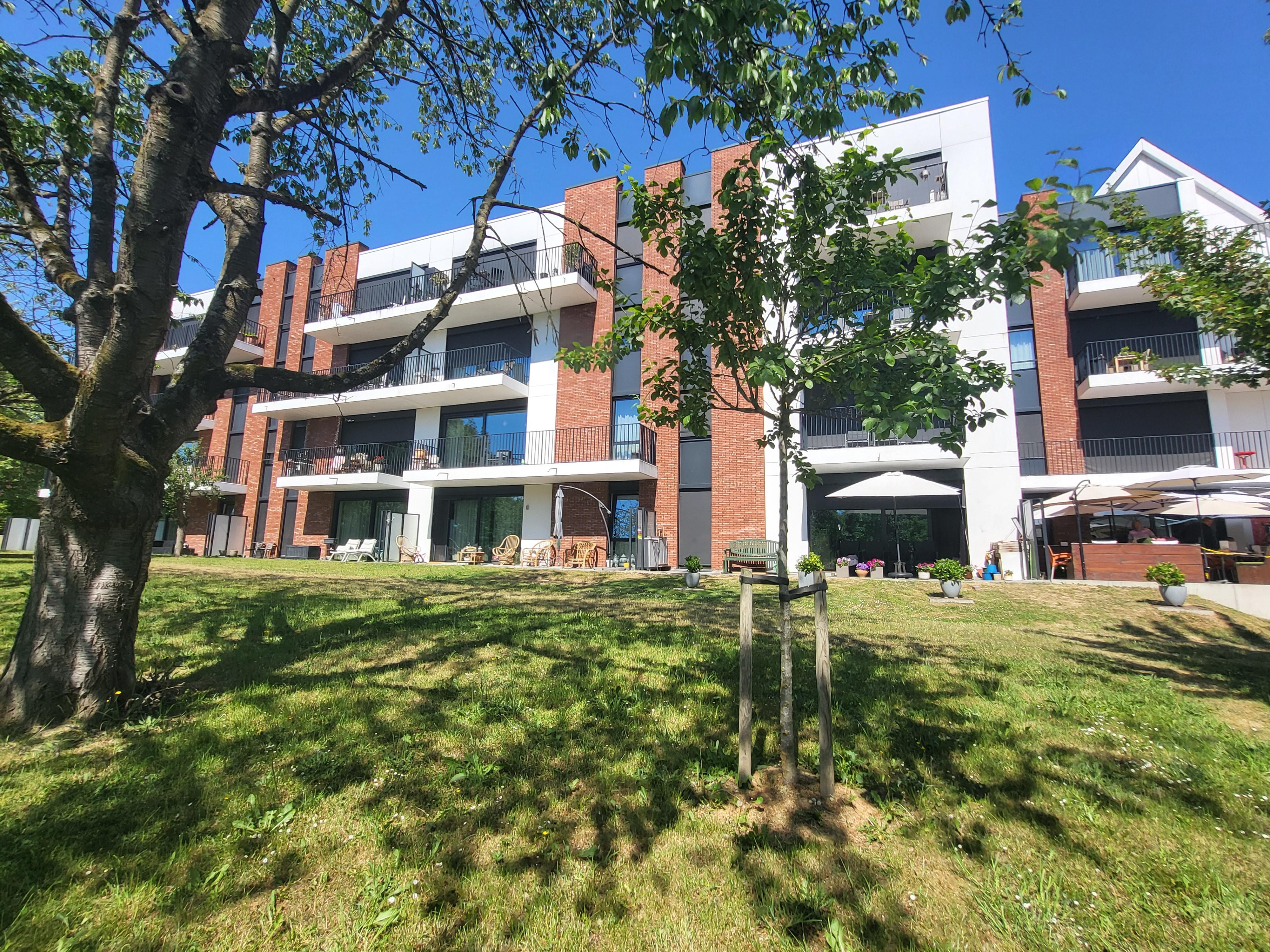 Prachtige assistentiewoning van 70m² met zonnig terras en gemeenschappelijke tuin, veel lichtinval! Ideale investering, verhuurd aan 26,21€/ dag.  foto {{pictureIndex}}
