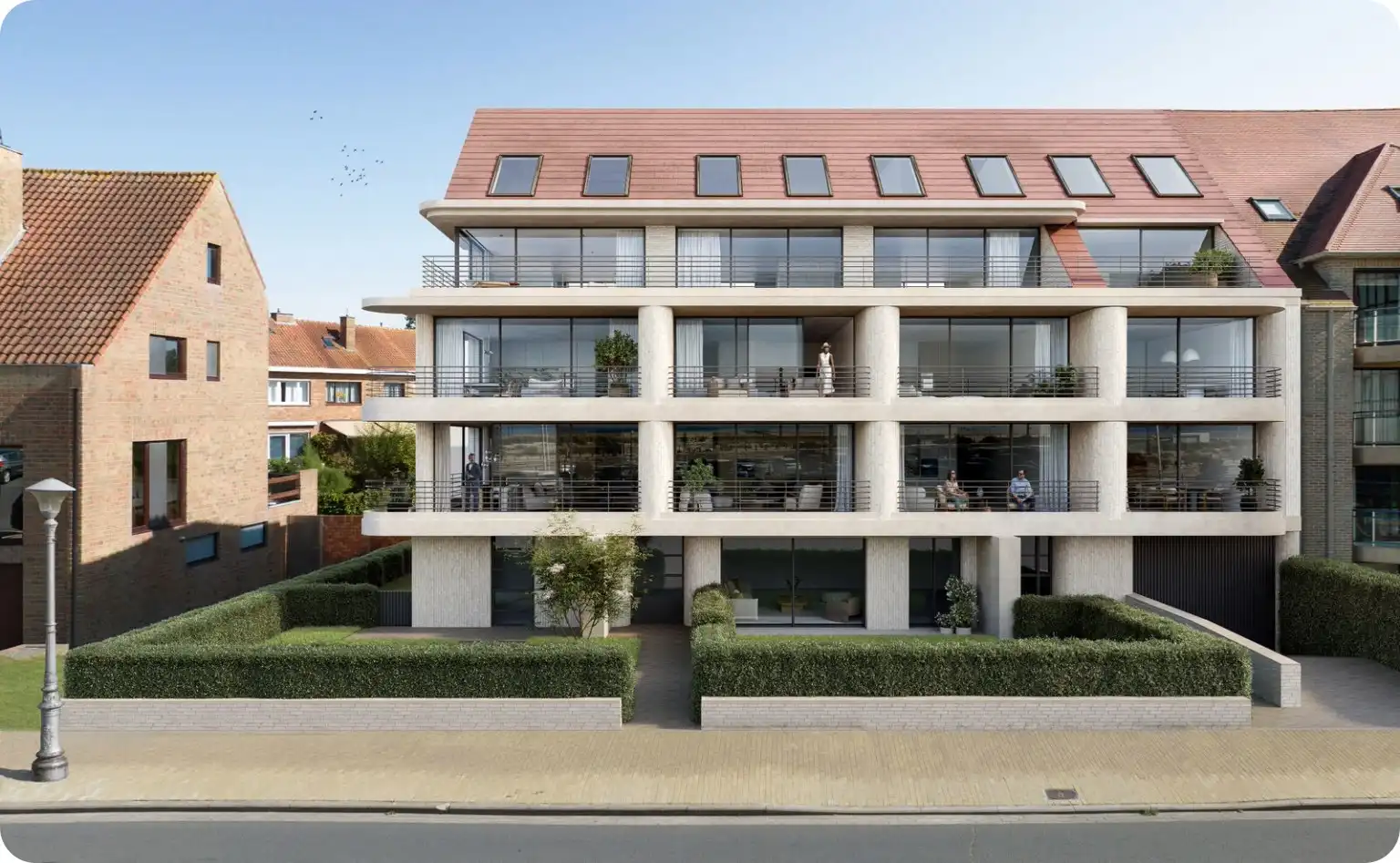 NIEUWBOUW 2/3 SLPK DUPLEX APP MET ZEEZICHT  foto {{pictureIndex}}