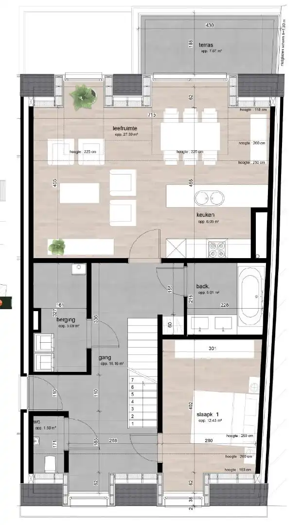 MODERN DUPLEX APPARTEMENT MET TERRAS foto 15