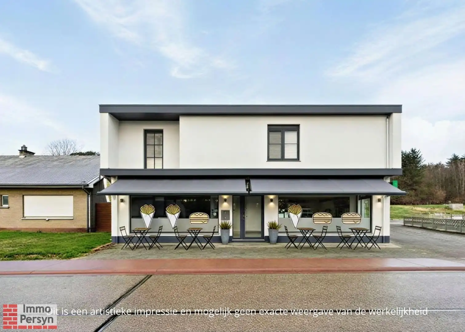 Handelspand met bovenliggend appartement en achterliggende bouwgrond. foto 2