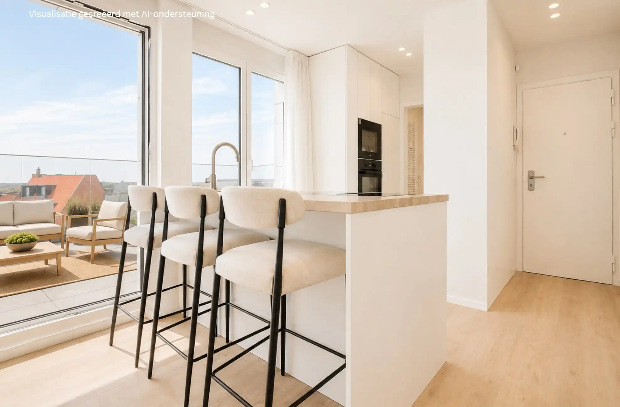 Volledig gerenoveerd dakappartement met een terras van ongeveer 45 m². foto 5