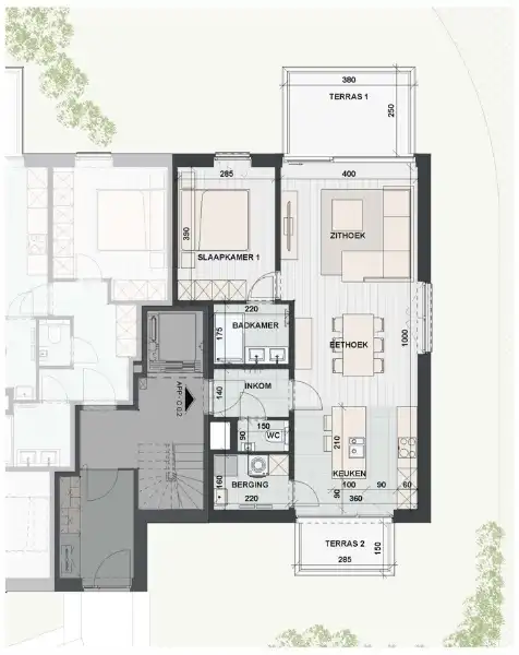 Gelijkvloersappartement in Residentie Reiger met ruim terras en uitzicht op groen foto 2