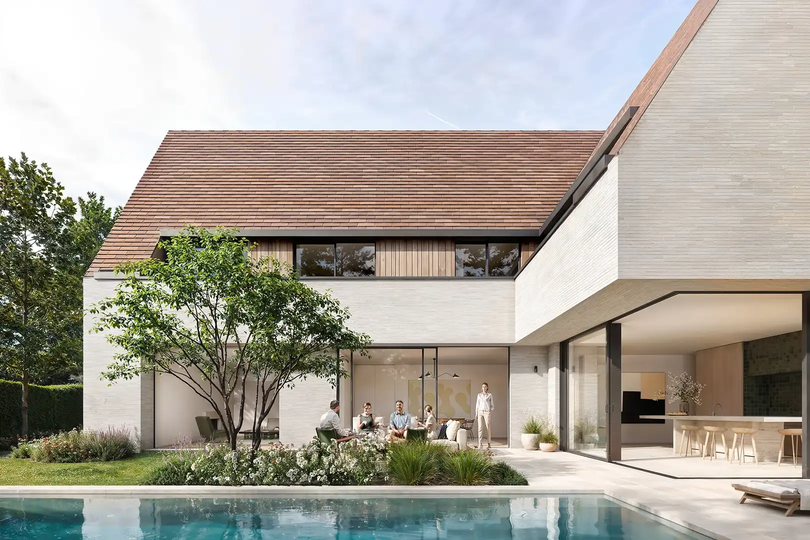 Luxueuze nieuwbouwvilla met ondergrondse parking nabij de Royal Zoute Golf Club. foto {{pictureIndex}}