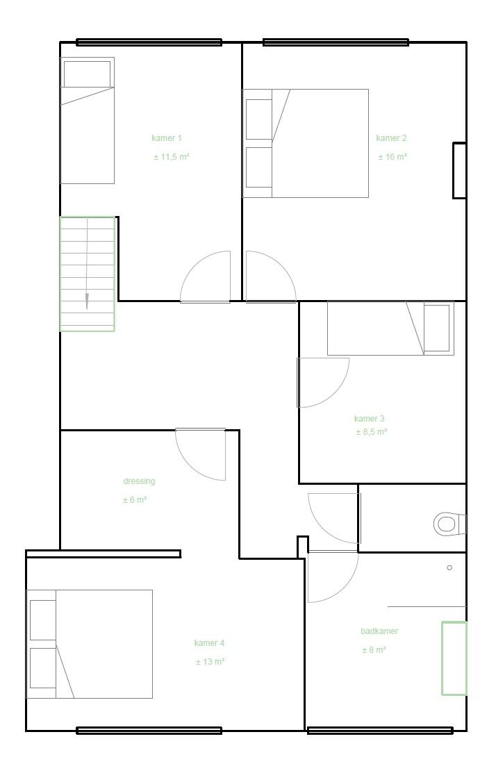 Volledig gerenoveerde energiezuinige driegevelwoning met 4 slaapkamers en tuin. foto 24