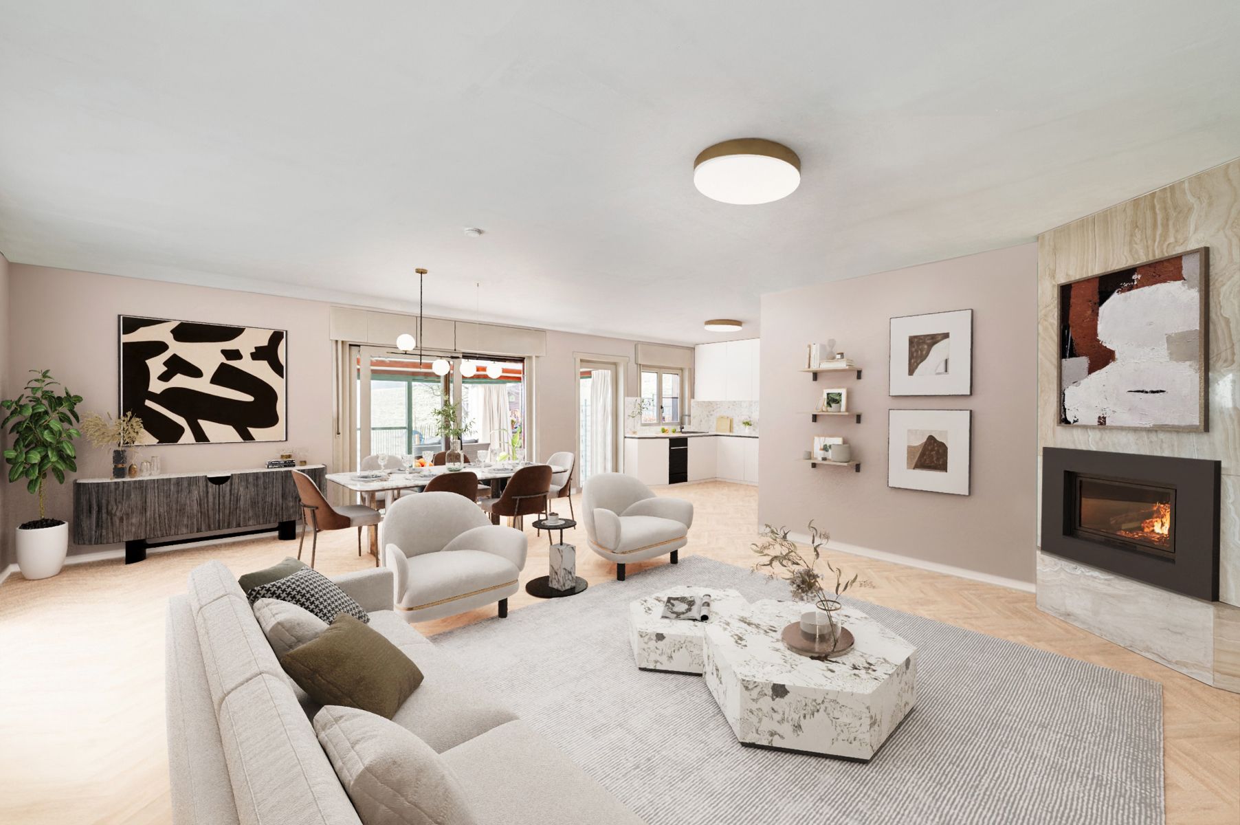 Ruime open bebouwing met zonnepanelen in residentiële wijk foto 6