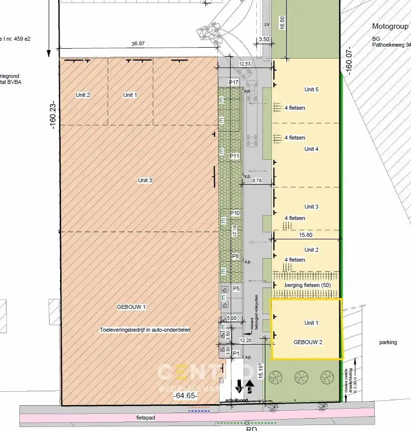 NB HANDELSRUIMTE (223m²) met verdieping (148,5m²) en private parkeerplaatsen voor de deur. Op industriezone "Herdersbrug" te 8000 Brugge. foto 9