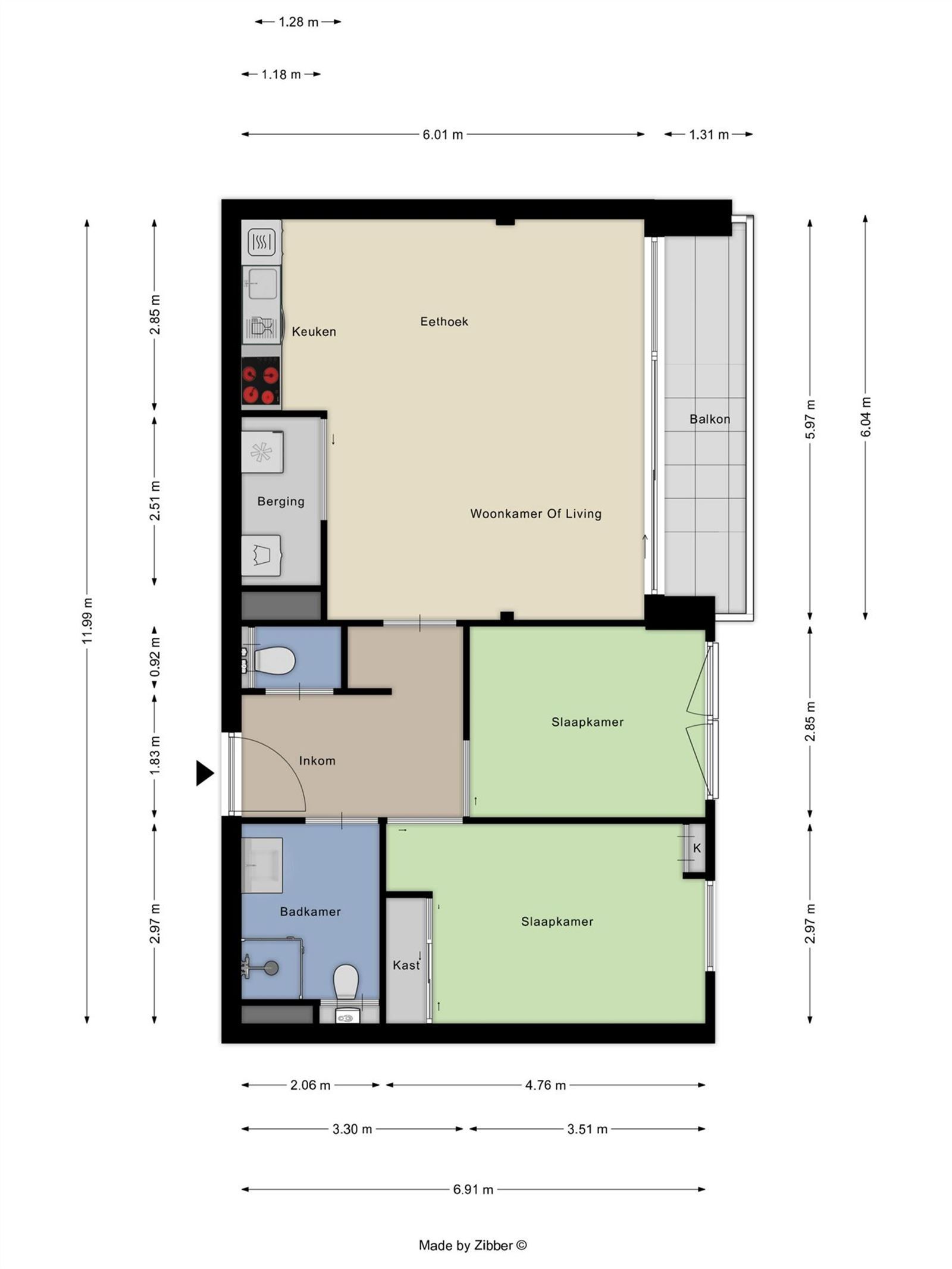 Moderne en ruime assistentie appartement (2 slaapkamers) te Halle foto 2